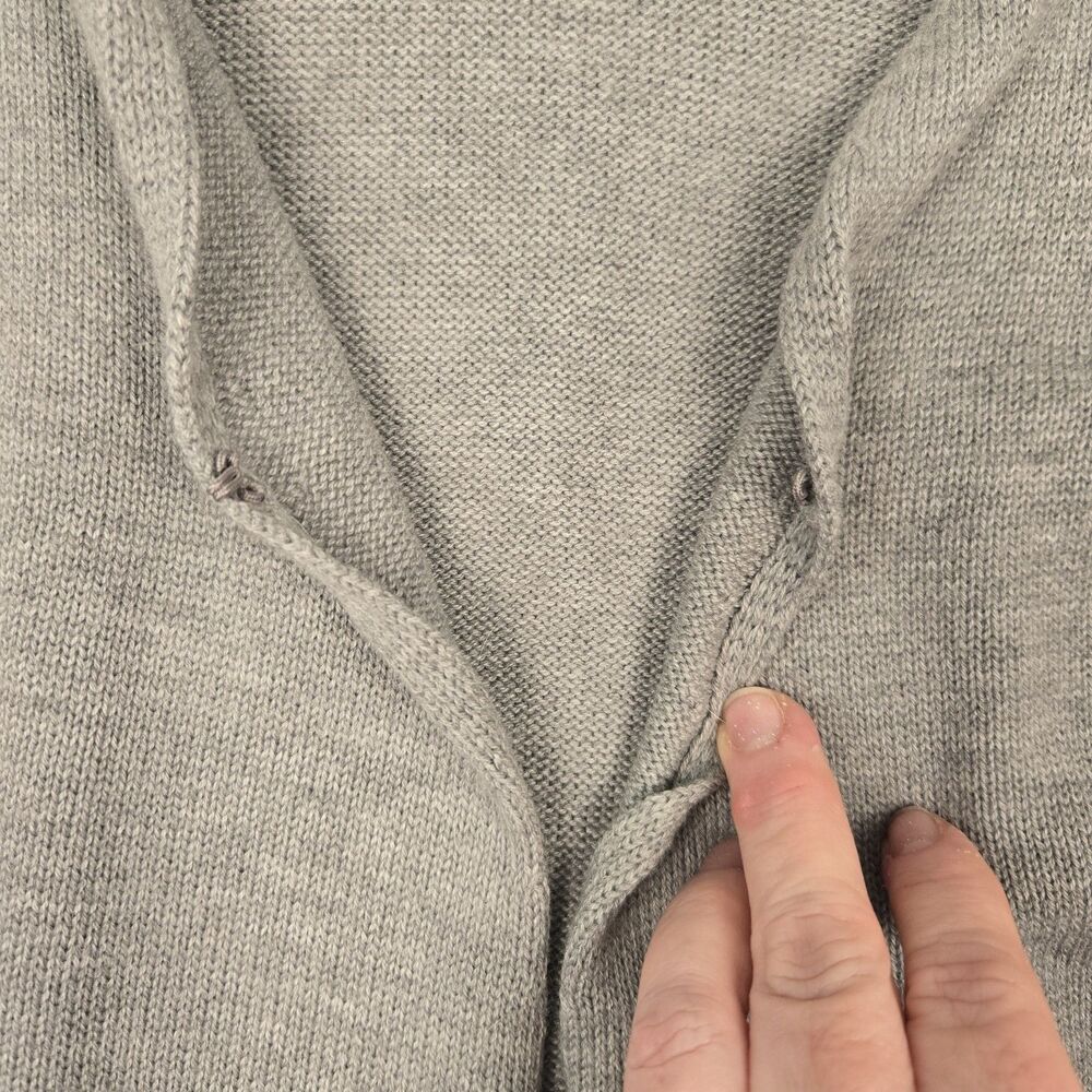 Ann Taylor Petites Open Front Cardigan Size Large Gray Angora Lightweight Knit - Picture 4 of 6